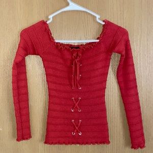 Long sleeve Maroon top ✨